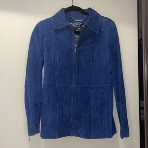 Dennis Basso Cobalt Blue Suede Jacket